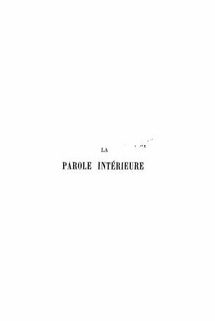 La parole interieure