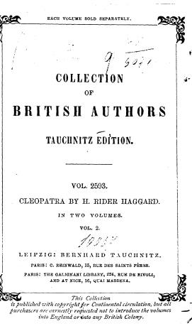 Cleopatra Tekst: being an account of the fall and vengeance of Harmachis, the royal Egiptian, as set forth by his own hand: copyright edition: in two volumes / by H. Rider Haggard Vol. 2