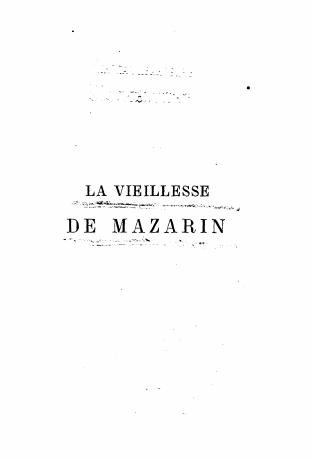 La vieillesse de Mazarin